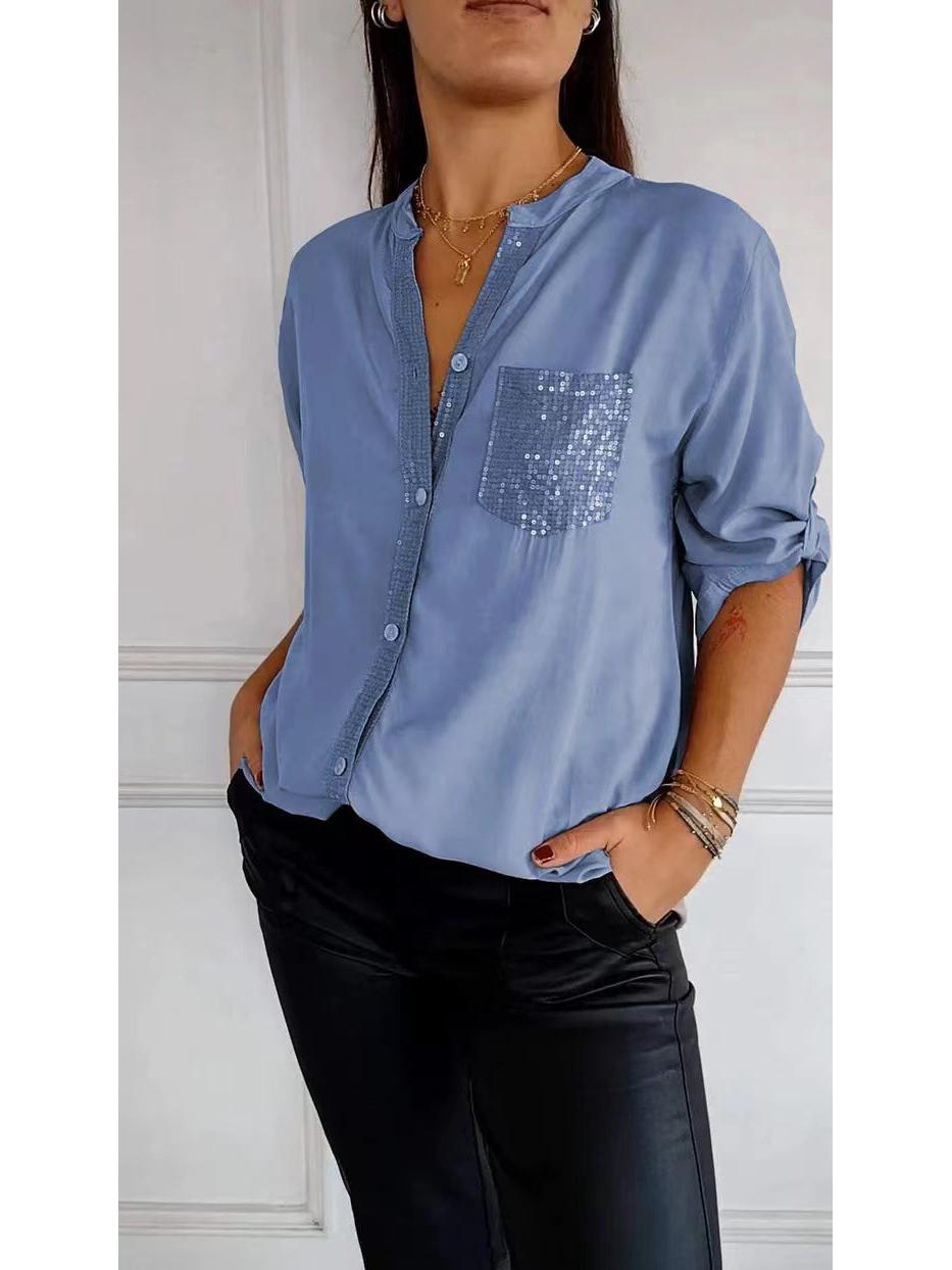 2024 Spring/Summer European & American Women s Loose Casual Hot Stamping Sleeve Shirt 4XL світло-синій колір
2024 Spring/Summer European & American Women s Loose Casual Hot Stamping Sleeve Shirt 4XL світло-синій колір