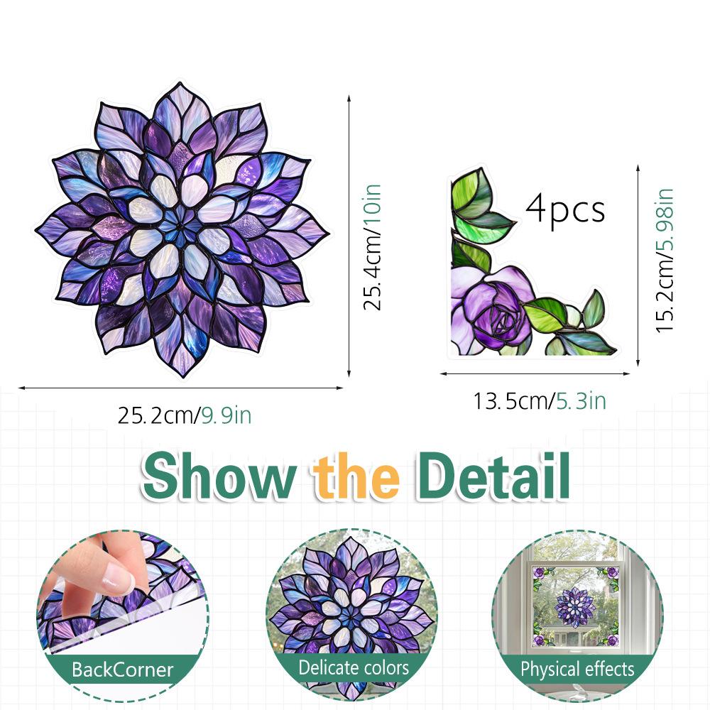 1 Set PVC Electrostatic Film Colorful Corner Floral Bird Deterrent Window Sticker for Windows Glass Doors Balconies Removable
1 Set PVC Electrostatic Film Colorful Corner Floral Bird Deterrent Window Sticker for Windows Glass Doors Balconies Removable