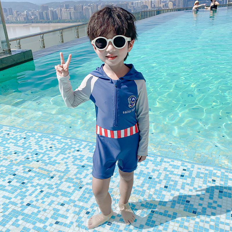 Korean Boys Long-Sleeve Quick-Dry One-Piece Swimsuit for Beach and Resort Size 100 (Approx. Height 90cm)
Korean Boys Long-Sleeve Quick-Dry One-Piece Swimsuit for Beach and Resort Size 100 (Approx. Height 90cm)