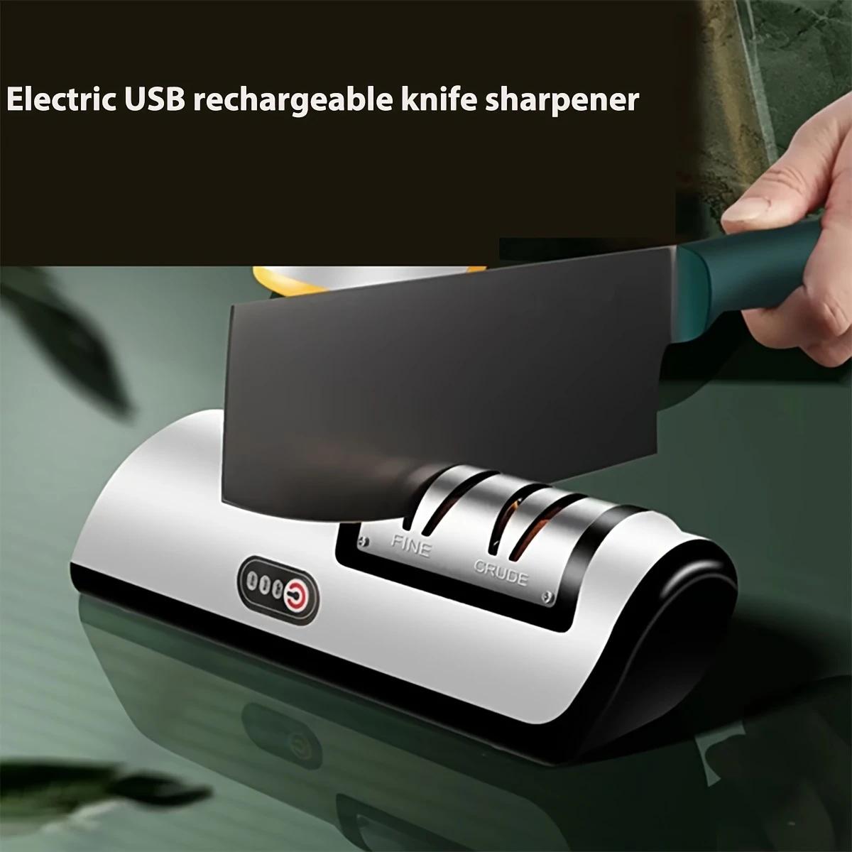Professional USB Rechargeable Electric Knife Sharpener, 2Stages Knife Sharpeners 20Degree Straight Edge,Sharpening and Polishing 7.28in
Professional USB Rechargeable Electric Knife Sharpener, 2Stages Knife Sharpeners 20Degree Straight Edge,Sharpening and Polishing 7.28in