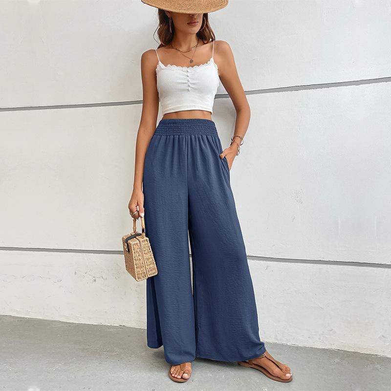 Летние повседневные брюки с высокой талией, простые однотонные, с эластичной талией, свободные, с широкими штанинами XL темно-синий
Летние повседневные брюки с высокой талией, простые однотонные, с эластичной талией, свободные, с широкими штанинами XL темно-синий