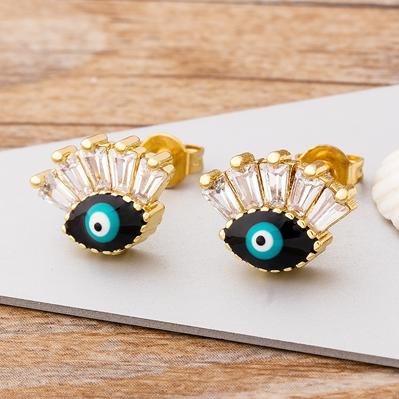 Fashion Lucky Turkish Blue Evil Eye Fatima Handmade Stud Earrings Blue/Red/Black Colors Copper CZ Jewelry for Women Party Gift чорний
Fashion Lucky Turkish Blue Evil Eye Fatima Handmade Stud Earrings Blue/Red/Black Colors Copper CZ Jewelry for Women Party Gift чорний
