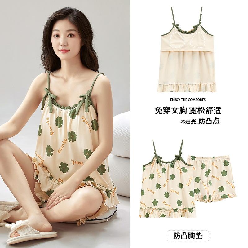 Pajamas Women s Summer Suspender Set with Chest Pad Sleeveless Women s Two-piece Set Cotton Summer Thin Loungewear female xxl【 62.5-72.5kg 】
Pajamas Women s Summer Suspender Set with Chest Pad Sleeveless Women s Two-piece Set Cotton Summer Thin Loungewear female xxl【 62.5-72.5kg 】