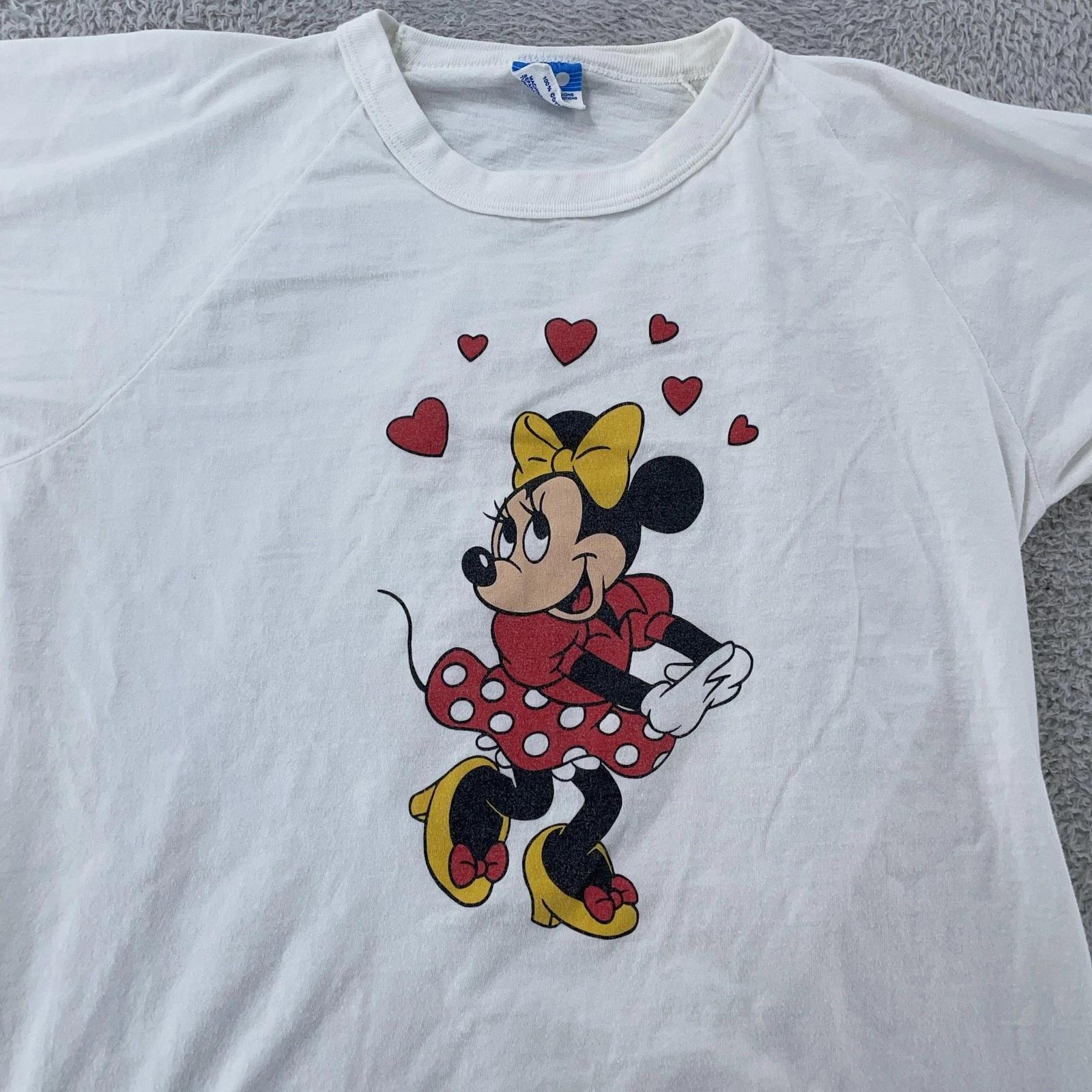 Vintage Disney Minnie Mouse Raglan Jersey T-Shirt XS/Small White Hearts USA 80s L
Vintage Disney Minnie Mouse Raglan Jersey T-Shirt XS/Small White Hearts USA 80s L