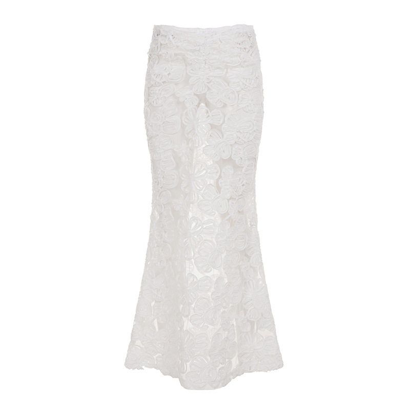 Romantic Island Resort Style Lace Three-Dimensional Floral V-Waist Long Skirt, Sexy Slim-Fit Figure-Flattering Half Skirt White S
Romantic Island Resort Style Lace Three-Dimensional Floral V-Waist Long Skirt, Sexy Slim-Fit Figure-Flattering Half Skirt White S