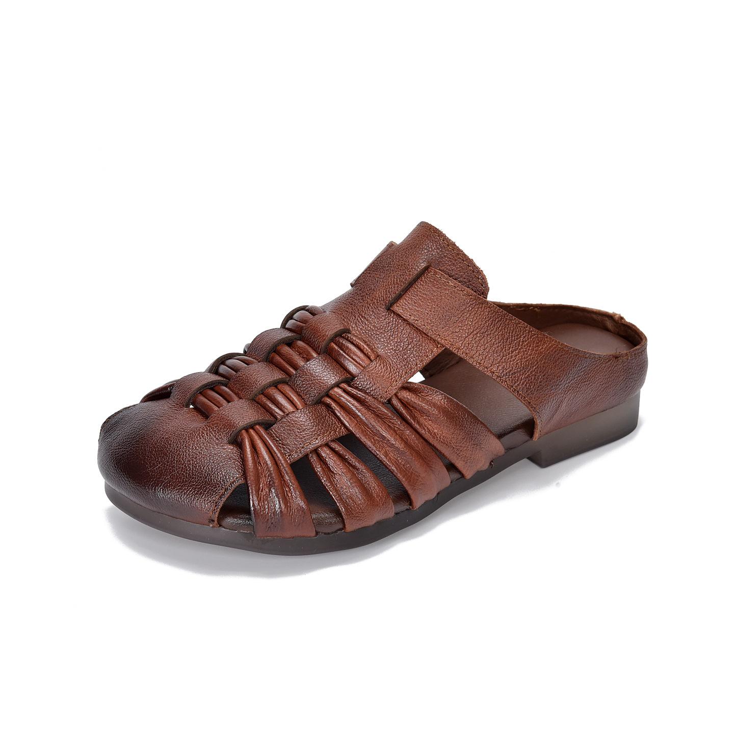 Johnature Hand Woven Genuine Leather Outdoor Flat Slippers Casual Round Toe Soft Soled Women s Slides 35 коричневый
Johnature Hand Woven Genuine Leather Outdoor Flat Slippers Casual Round Toe Soft Soled Women s Slides 35 коричневый