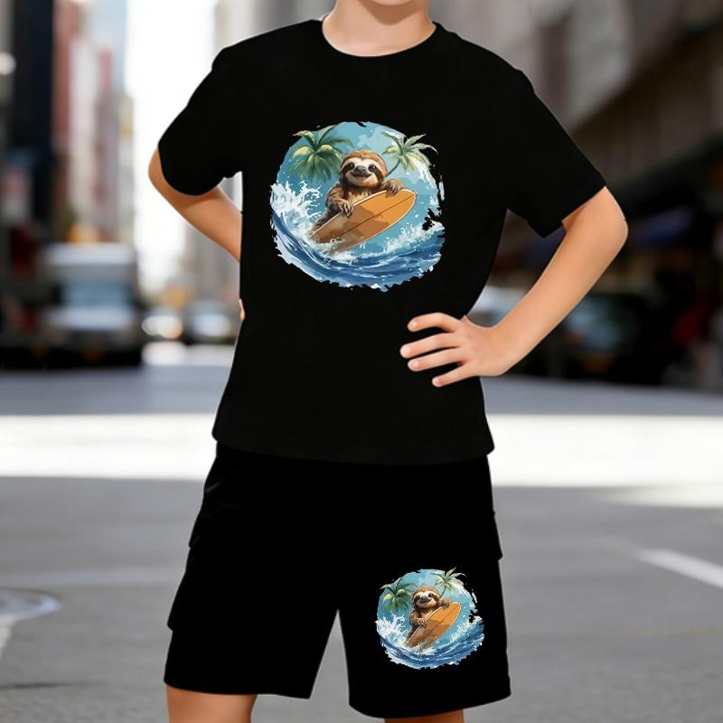 Boys 2 Piece Surfing Sloth Printed Outfit, Short Sleeve T-Shirt and Shorts Set for Kids Age 5-14,White Sporty Casual Summer Clothes 5-6 Years чёрный
Boys 2 Piece Surfing Sloth Printed Outfit, Short Sleeve T-Shirt and Shorts Set for Kids Age 5-14,White Sporty Casual Summer Clothes 5-6 Years чёрный