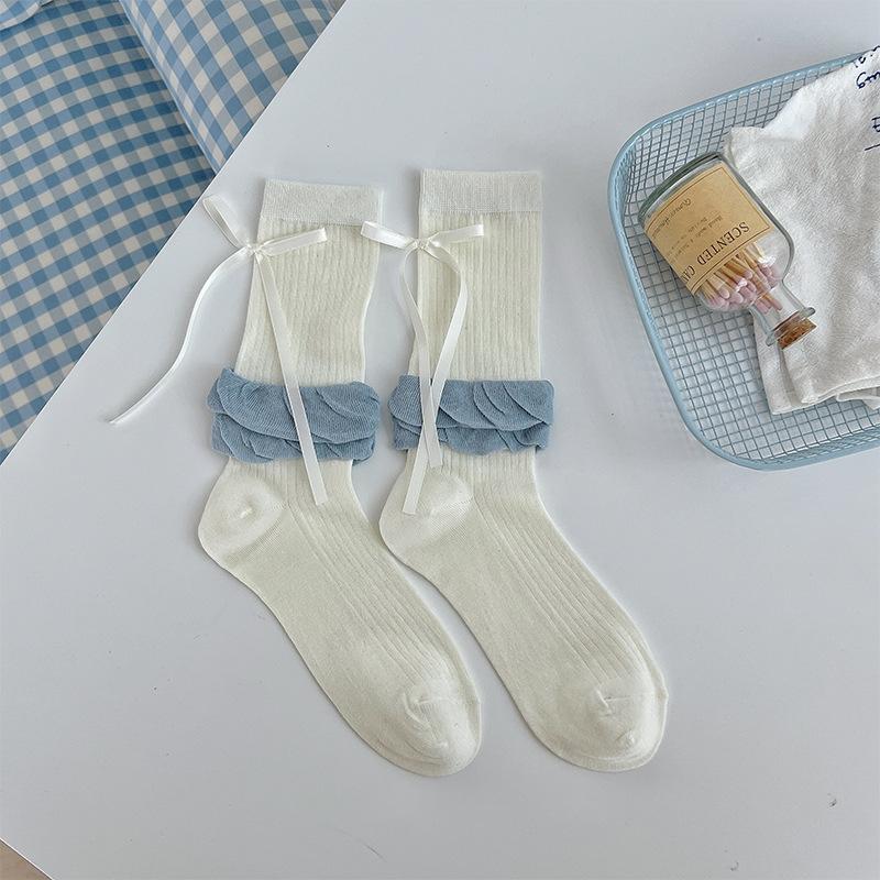 Женские весенне-летние тонкие сетчатые гольфы с полым узором и завязками-бантиками 1 pair синий/белый
Женские весенне-летние тонкие сетчатые гольфы с полым узором и завязками-бантиками 1 pair синий/белый