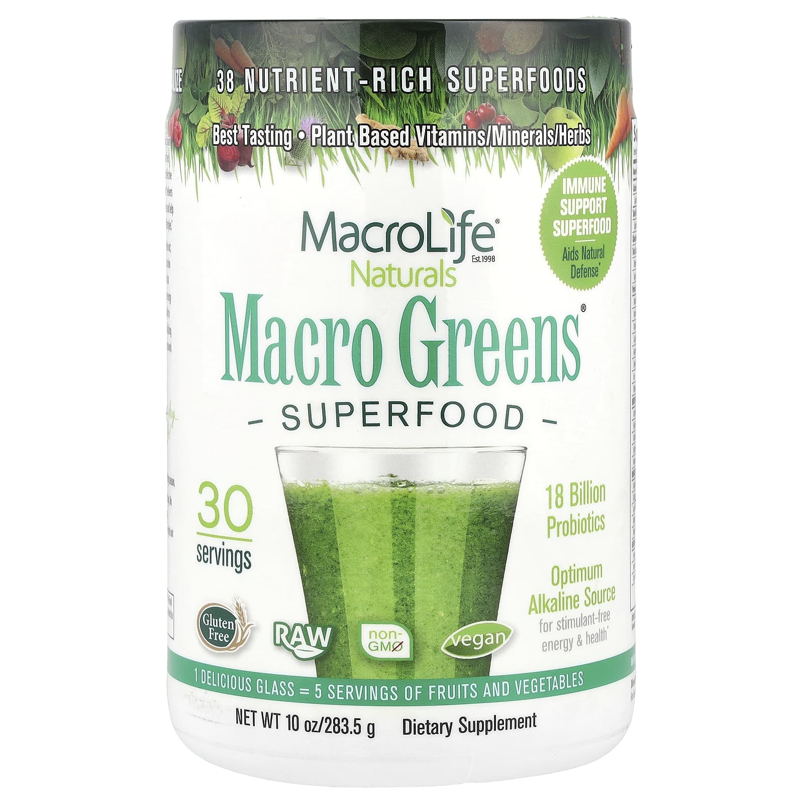 Macro Greens, Superfoods, 283.5G(10Oz)
Macro Greens, Superfoods, 283.5G(10Oz)