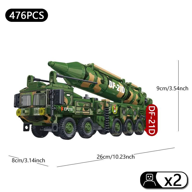 476PCS DF-21D ballistic missile building blocks, rocket puzzle assembly toys, boys handmade DIY ornaments, children s gifts
476PCS DF-21D ballistic missile building blocks, rocket puzzle assembly toys, boys handmade DIY ornaments, children s gifts