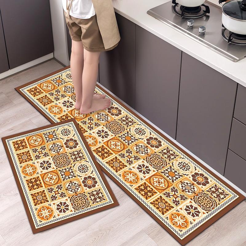 Современные Ретро Легкая Роскошь Премиальное Ощущение Напольные Коврики Нескользящие Прочные Гостиная Кухня Ванная Комната Домашнее Украшение 45*150cm