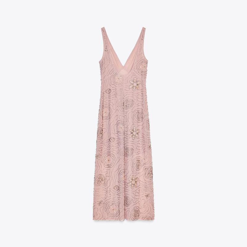 Mesh Sling Dress Women V-neck Diamonds Ruffles Long Dresses Female Backless Sleeveless Spring Summer Casual Lady Holiday Dress L рожевий
Mesh Sling Dress Women V-neck Diamonds Ruffles Long Dresses Female Backless Sleeveless Spring Summer Casual Lady Holiday Dress L рожевий