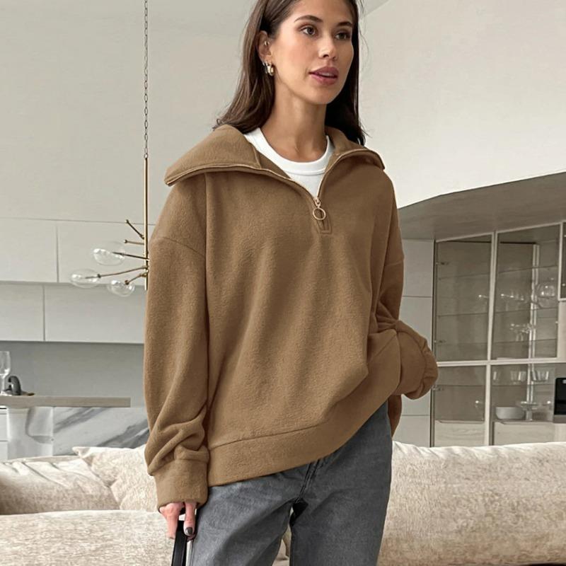 Casual Women Pullover Fashion Polo Collar Full Sleeve Solid Color Female Tops Autumn New Loose Ladies Cummuting Outwear L коричневий
Casual Women Pullover Fashion Polo Collar Full Sleeve Solid Color Female Tops Autumn New Loose Ladies Cummuting Outwear L коричневий