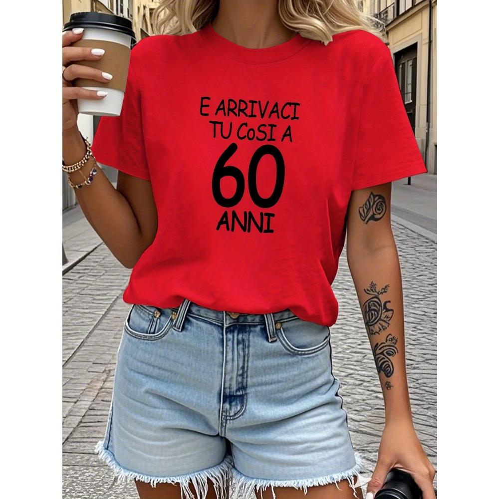 Women s 60th Anniversary Italian-Inspired T-ShirtComfort Fit Short Sleeve Top with Sleeved Streetwear Tops Tees 3XL
Women s 60th Anniversary Italian-Inspired T-ShirtComfort Fit Short Sleeve Top with Sleeved Streetwear Tops Tees 3XL