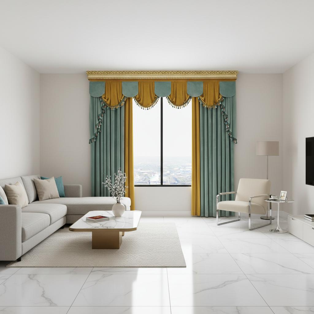 Luxurious Thick Velvet Colorblock Bedroom Curtain Fabric 2pc Set, Ready-To-Use Finished Curtains, No Header Accessories Included 132x241 cm&Grommet Top
Luxurious Thick Velvet Colorblock Bedroom Curtain Fabric 2pc Set, Ready-To-Use Finished Curtains, No Header Accessories Included 132x241 cm&Grommet Top