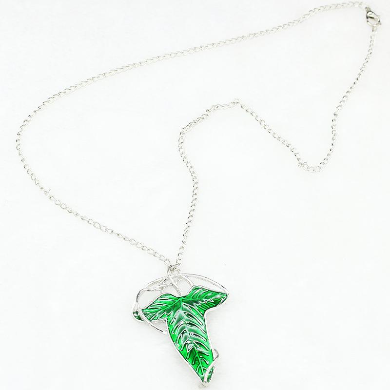 Lord of the Rings Elven Leaf Pendant Necklace, Green Enamel Leaf Chain Jewelry for Fans
Lord of the Rings Elven Leaf Pendant Necklace, Green Enamel Leaf Chain Jewelry for Fans