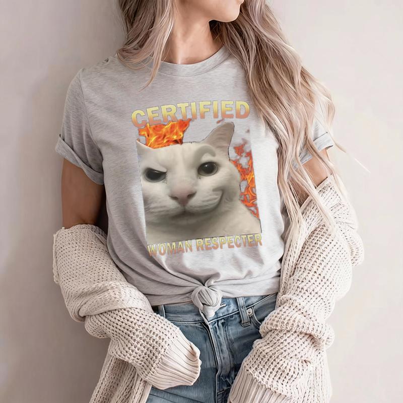 Certified Women Respecter Funny Cat Meme T Shirt Unisexs Women Clothing Fashion Vintage Short Sleeve Tshirt Cotton Casual Tshirt 4XL
Certified Women Respecter Funny Cat Meme T Shirt Unisexs Women Clothing Fashion Vintage Short Sleeve Tshirt Cotton Casual Tshirt 4XL