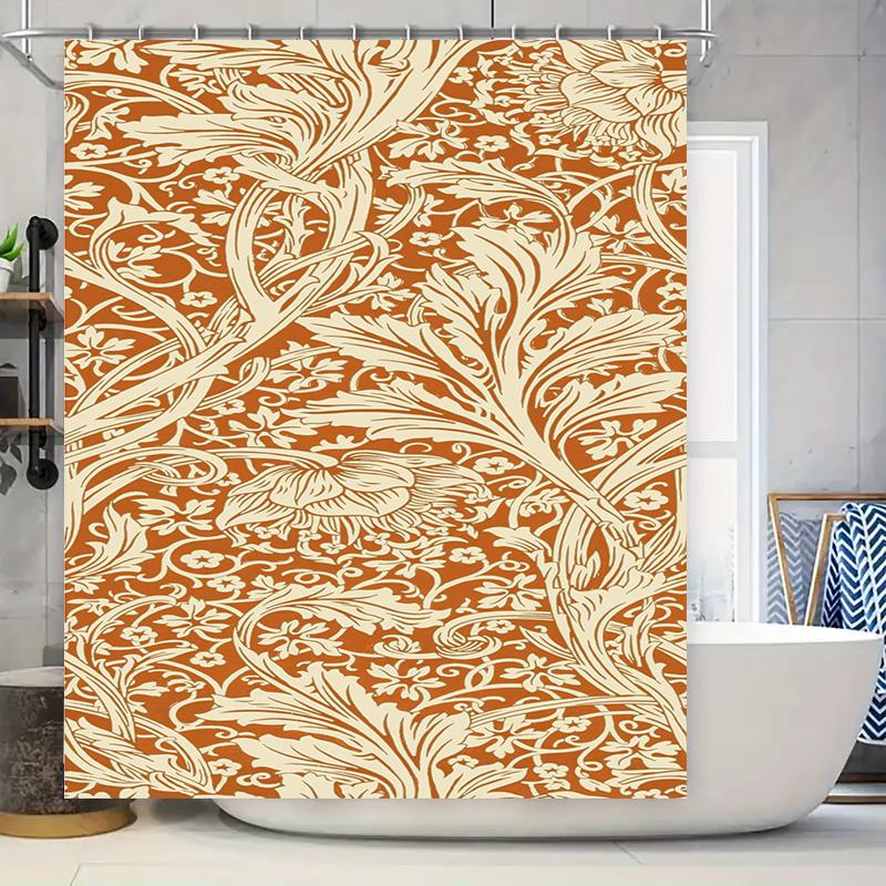 Vintage Floral Shower Curtain Waterproof Bathroom Decor Home Decoration Wall Hanging For Bathtub White On Rustic Orange W60H190(CM)-1 Pcs
Vintage Floral Shower Curtain Waterproof Bathroom Decor Home Decoration Wall Hanging For Bathtub White On Rustic Orange W60H190(CM)-1 Pcs