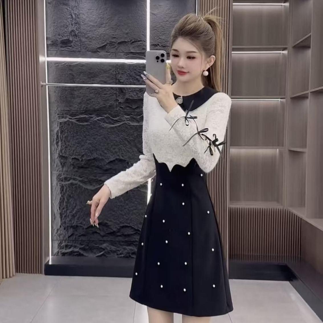 Chic Color Block Beaded Doll Collar Midi Dress with Lace Bowknot L (90-105 lbs)
Chic Color Block Beaded Doll Collar Midi Dress with Lace Bowknot L (90-105 lbs)