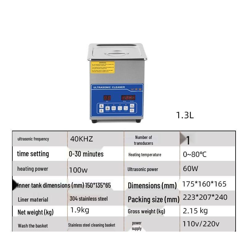 Compact Dual-Frequency Ultrasonic Cleaner for Industrial and Dental Use
Compact Dual-Frequency Ultrasonic Cleaner for Industrial and Dental Use