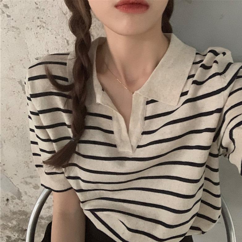 Women s Knitted Ice Silk Striped V-Neck Short Sleeve T-Shirt, Hong Kong Style Fashion Summer 2025 New Korean Top One Size чорний
Women s Knitted Ice Silk Striped V-Neck Short Sleeve T-Shirt, Hong Kong Style Fashion Summer 2025 New Korean Top One Size чорний