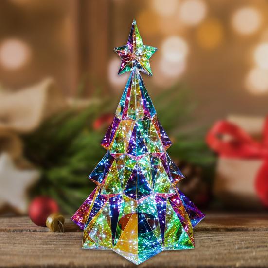 Prismatic Iridescent Christmas Tree LED Light-up Xmas Tree with Star Figurine Colorful Night Light for
Prismatic Iridescent Christmas Tree LED Light-up Xmas Tree with Star Figurine Colorful Night Light for