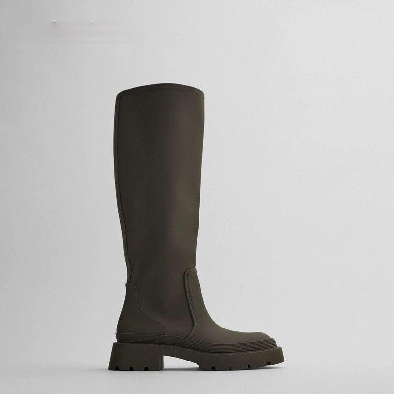 Newestround Toe Platform Women Knee Boots Slip On Casual Chunky Heel Women Long Boots
Newestround Toe Platform Women Knee Boots Slip On Casual Chunky Heel Women Long Boots
