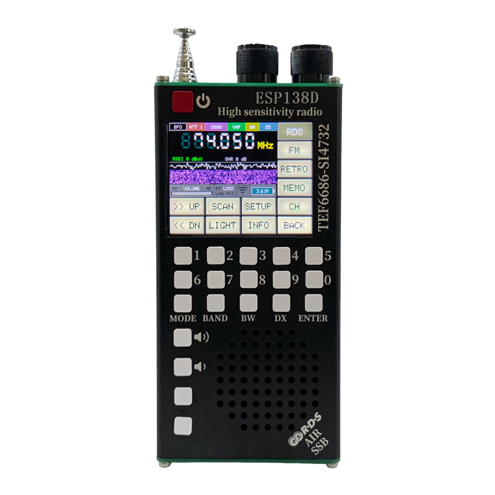 TEF6686 SI4732 Portable Full Band Radio Receiver High Sensitivity FM AM SW SSB Airband BT For DX Listening & Aviation Monitoring чорний
TEF6686 SI4732 Portable Full Band Radio Receiver High Sensitivity FM AM SW SSB Airband BT For DX Listening & Aviation Monitoring чорний