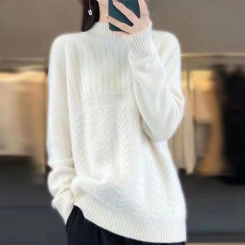 Свитер крупной вязки женский осенне-зимний утолщенный с высоким воротом пуловер уютный шерстяной топ стильный повседневный M
Свитер крупной вязки женский осенне-зимний утолщенный с высоким воротом пуловер уютный шерстяной топ стильный повседневный M