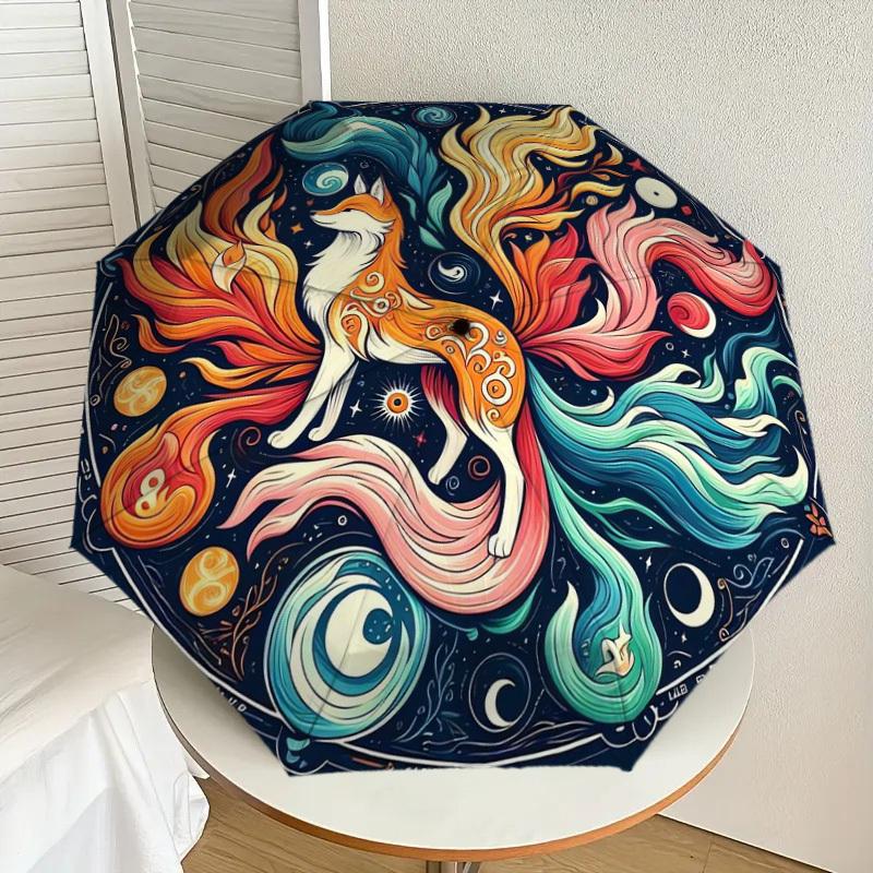 1pc Colorful Fox Mandala Design Umbrella with Plastic Handle,Suitable for All Seasons Home Travel Outdoor UmbrellaDD022
1pc Colorful Fox Mandala Design Umbrella with Plastic Handle,Suitable for All Seasons Home Travel Outdoor UmbrellaDD022