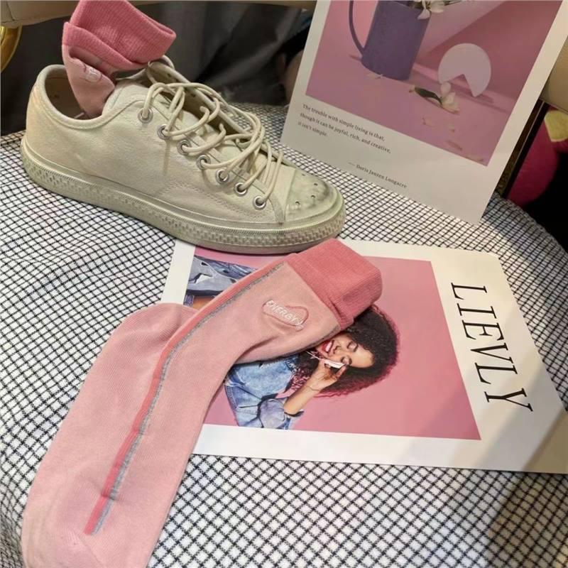 Женские носки до середины икры в двойной рубчик - Весна/Осень, Японский уличный стиль, Универсальный дизайн с надписью One Size розовый
Женские носки до середины икры в двойной рубчик - Весна/Осень, Японский уличный стиль, Универсальный дизайн с надписью One Size розовый