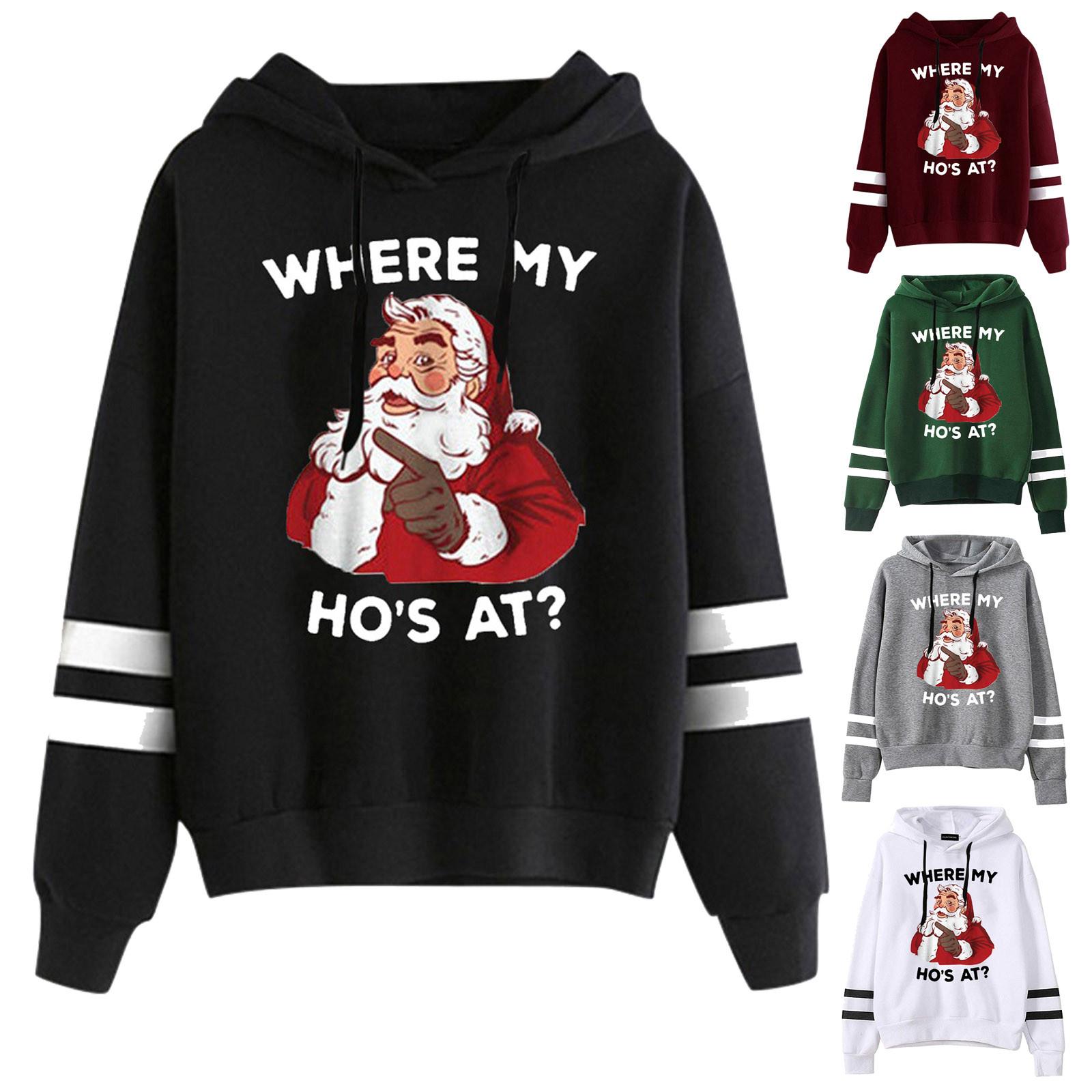 Women Christmas Print Hooded Long Sleeves Sweatshirt 
Women Christmas Print Hooded Long Sleeves Sweatshirt