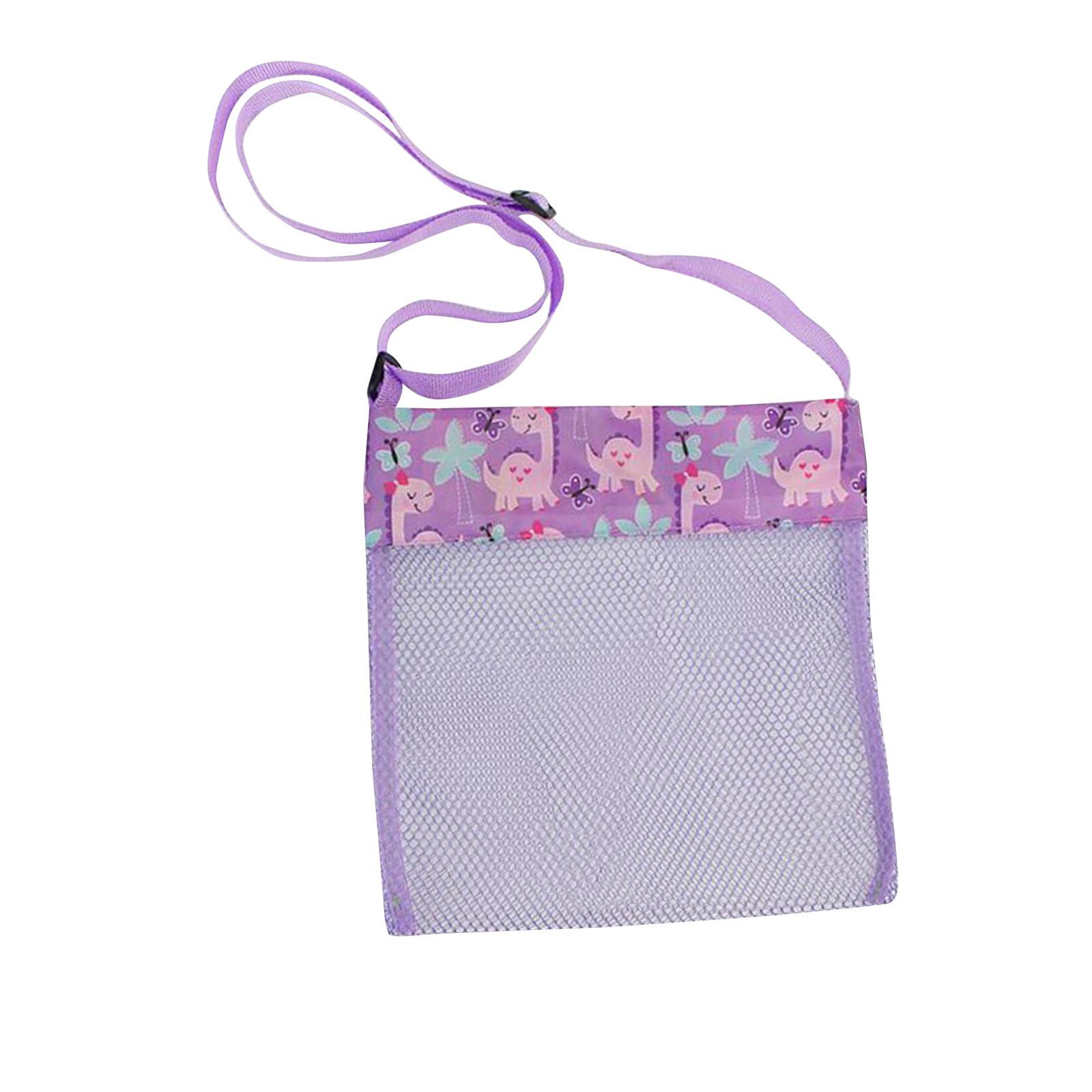 (Отличный дом)Цветная детская пляжная сумка для хранения игрушек, сетчатая сумка, маленькая сумка через плечо 23*23 фиолетовый