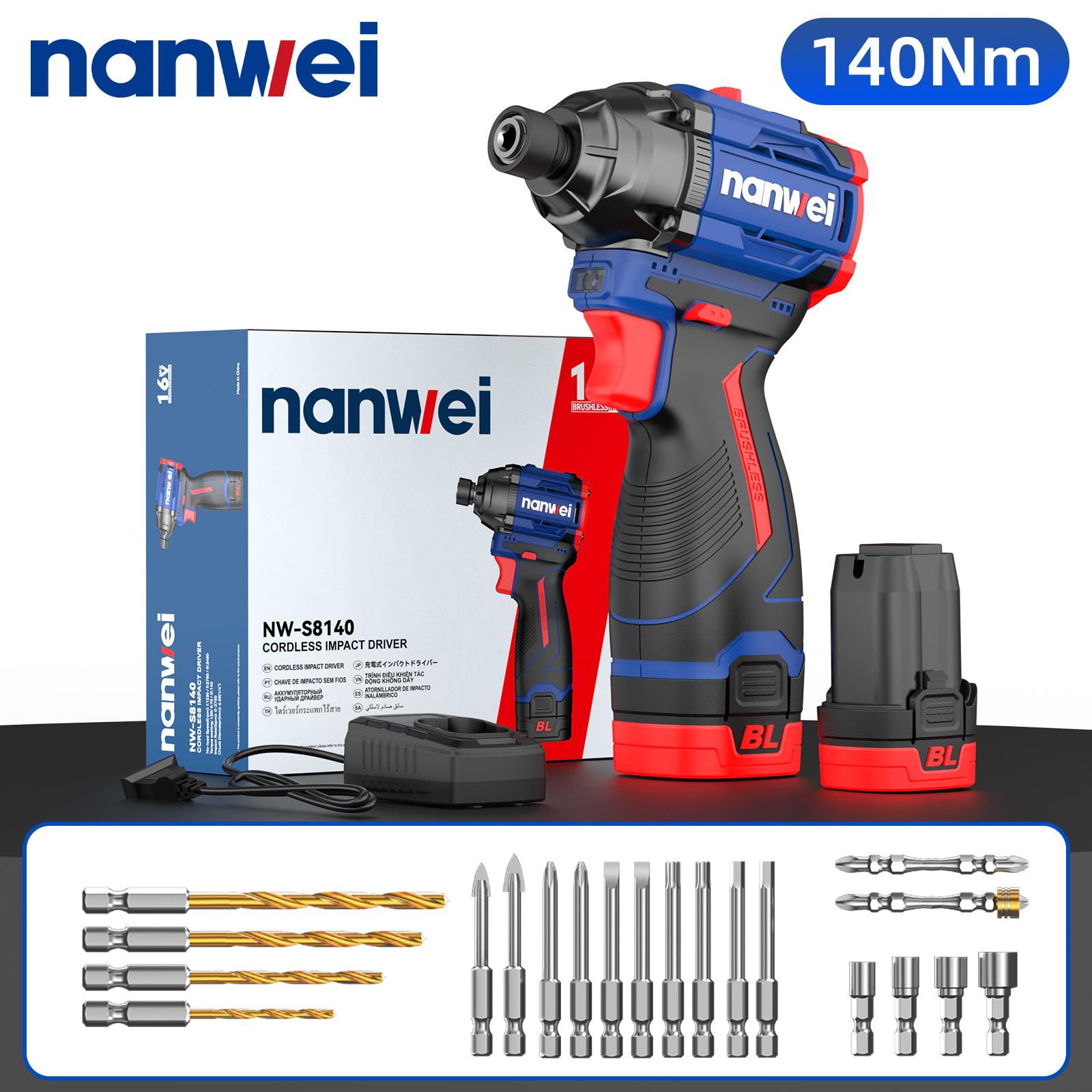 NANWEI 16V Electric Screwdriver 30,I70,140 Nm 3-speed adjustment, 1/4 inch, maximum speed 3450 rpm no battery and charger
NANWEI 16V Electric Screwdriver 30,I70,140 Nm 3-speed adjustment, 1/4 inch, maximum speed 3450 rpm no battery and charger