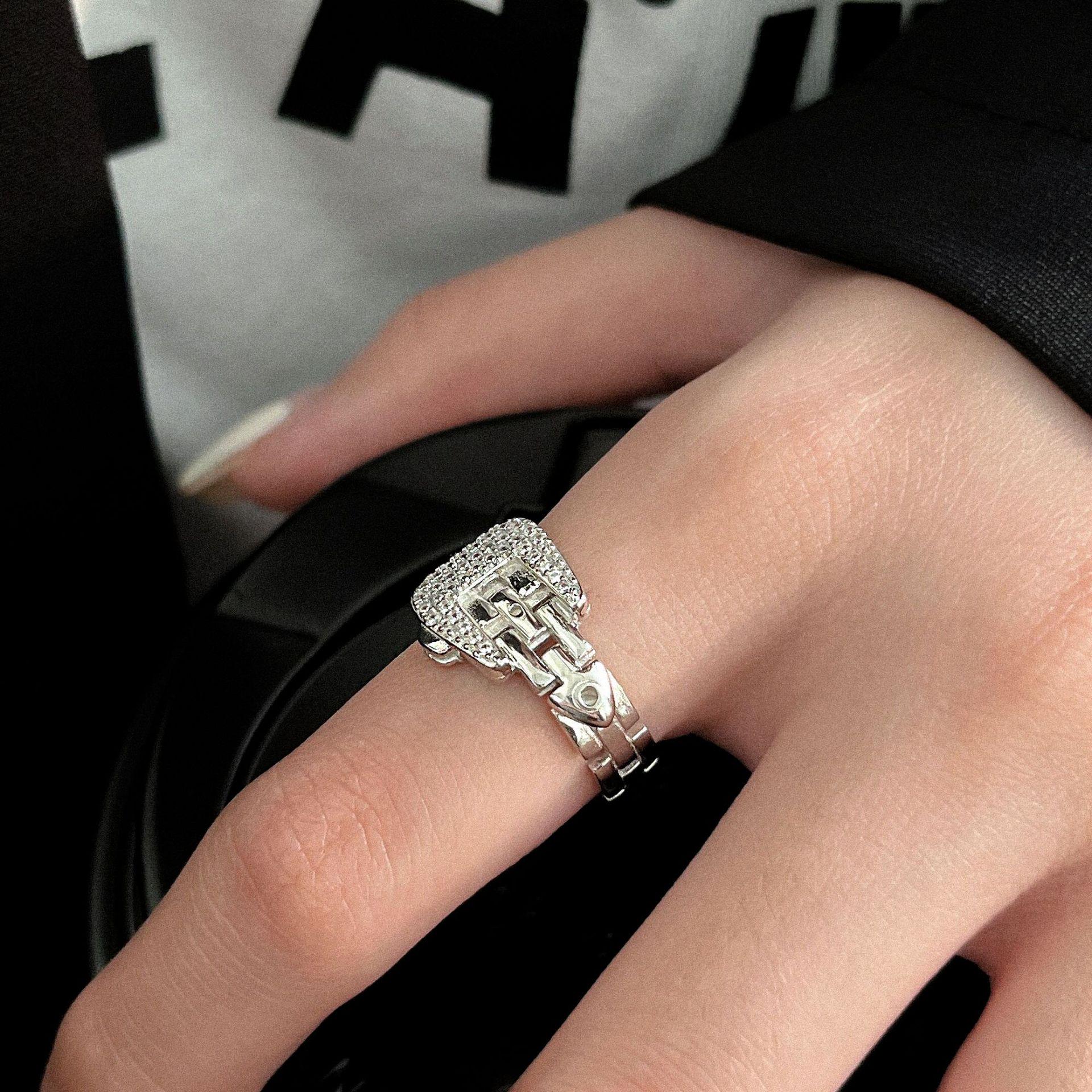 Yinruitai S925 Sterling Silver Full Diamond Open Belt Ring - Women s Trendy Korean Summer Ring
Yinruitai S925 Sterling Silver Full Diamond Open Belt Ring - Women s Trendy Korean Summer Ring