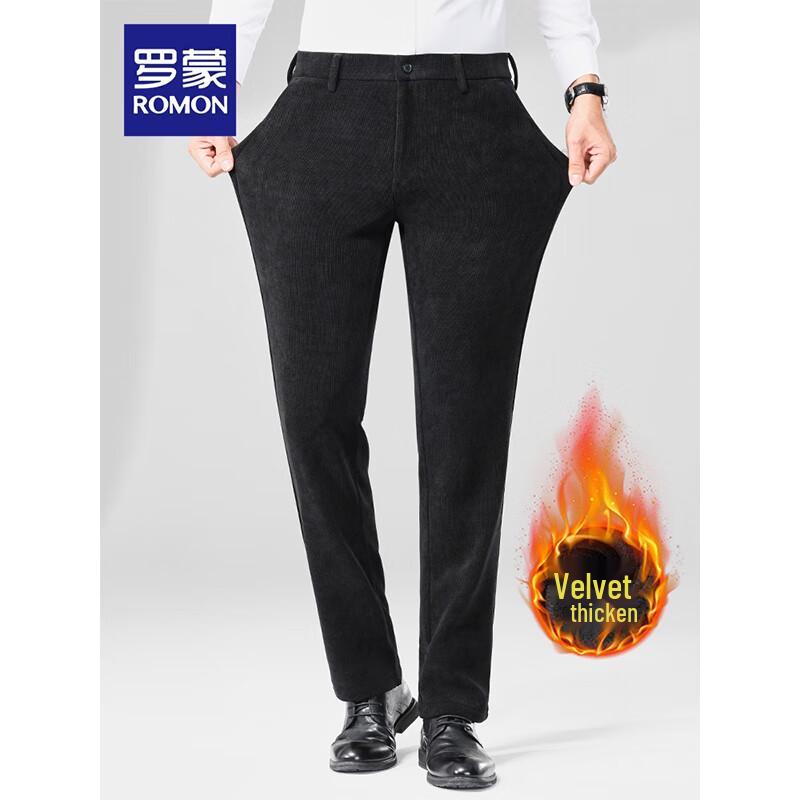 ROMON Men s Fleece-lined Corduroy Straight-Leg Casual Pants
ROMON Men s Fleece-lined Corduroy Straight-Leg Casual Pants