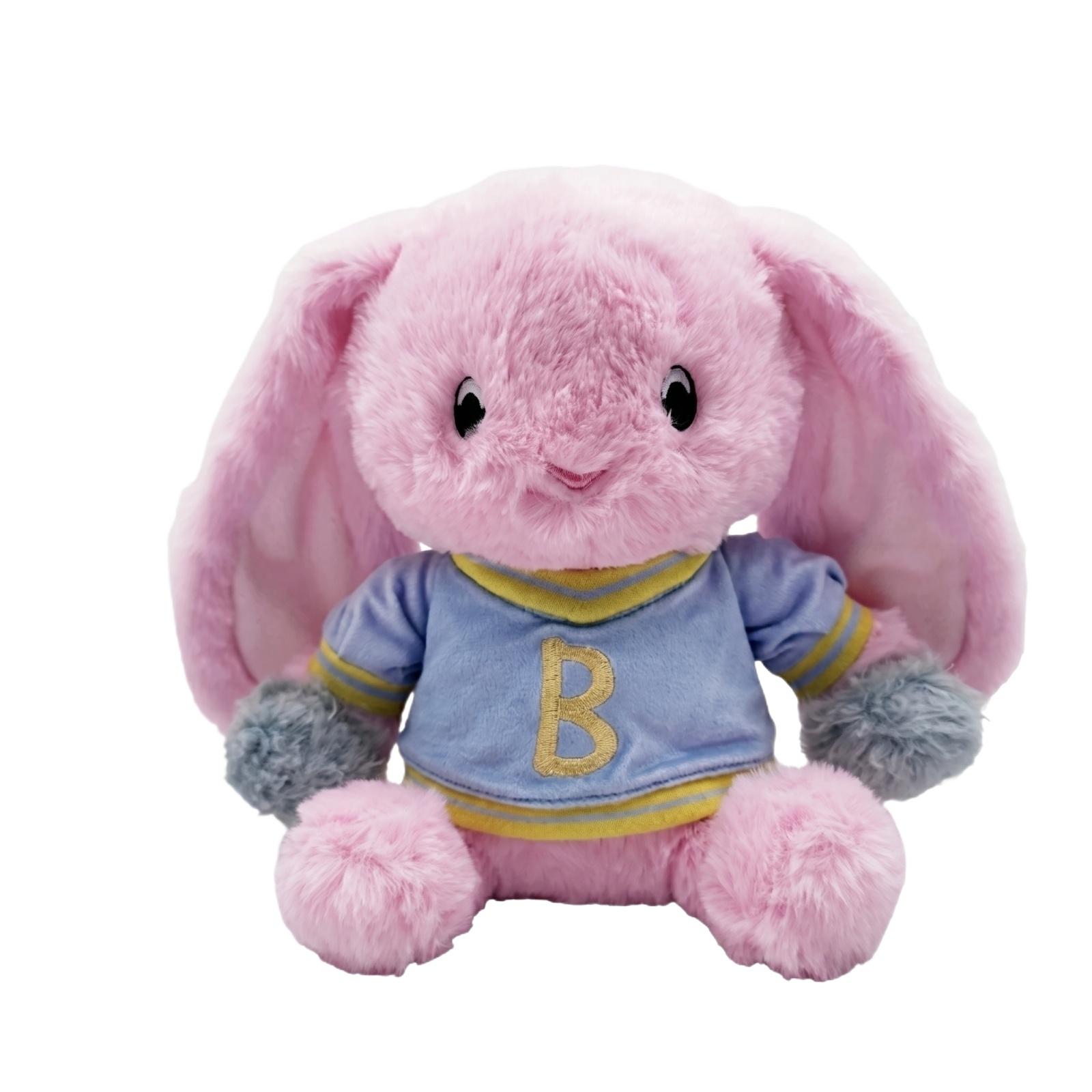 Plush Bunny Stuffed Animal Soft Toy with Embroidered Letter B on Shirt Sitting Design Suitable for Gift and Home Decoration One Size
Plush Bunny Stuffed Animal Soft Toy with Embroidered Letter B on Shirt Sitting Design Suitable for Gift and Home Decoration One Size
