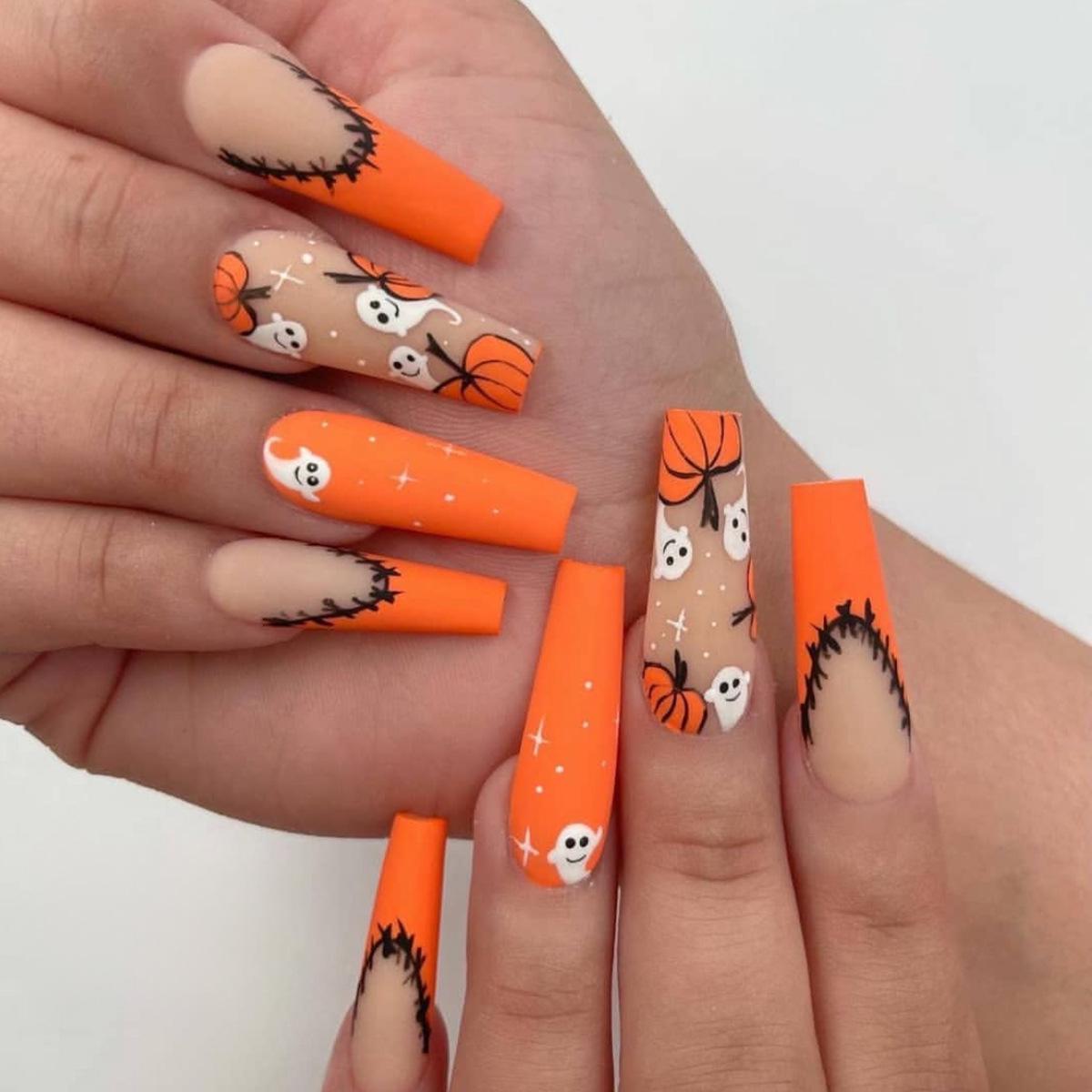 Exclusive Halloween Trapezoid Pumpkin & Ghost Wearable Nail Art Patches - French Style False Nails
Exclusive Halloween Trapezoid Pumpkin & Ghost Wearable Nail Art Patches - French Style False Nails