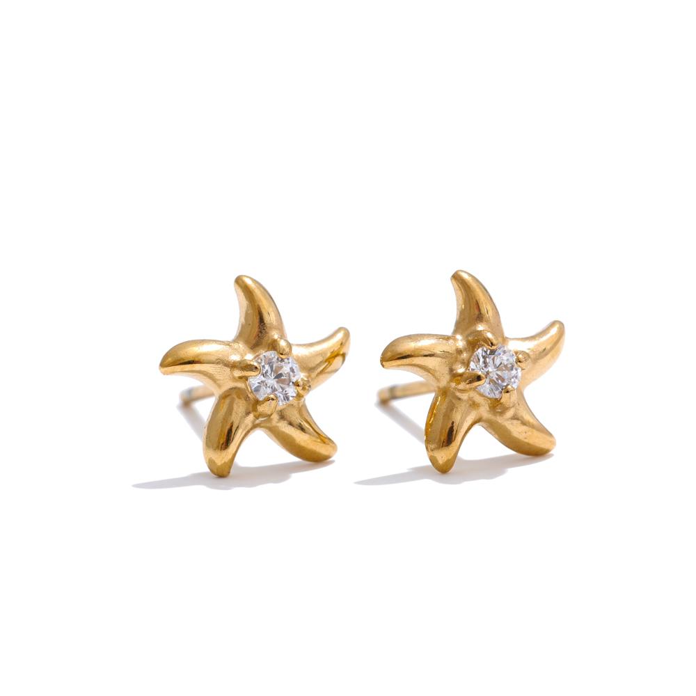 Yhpup Ocean Style Bling Zirconia Starfish Star Daily Stud Earrings Anti Allergic Stainless Steel Small Popular Jewelry Recommend
Yhpup Ocean Style Bling Zirconia Starfish Star Daily Stud Earrings Anti Allergic Stainless Steel Small Popular Jewelry Recommend