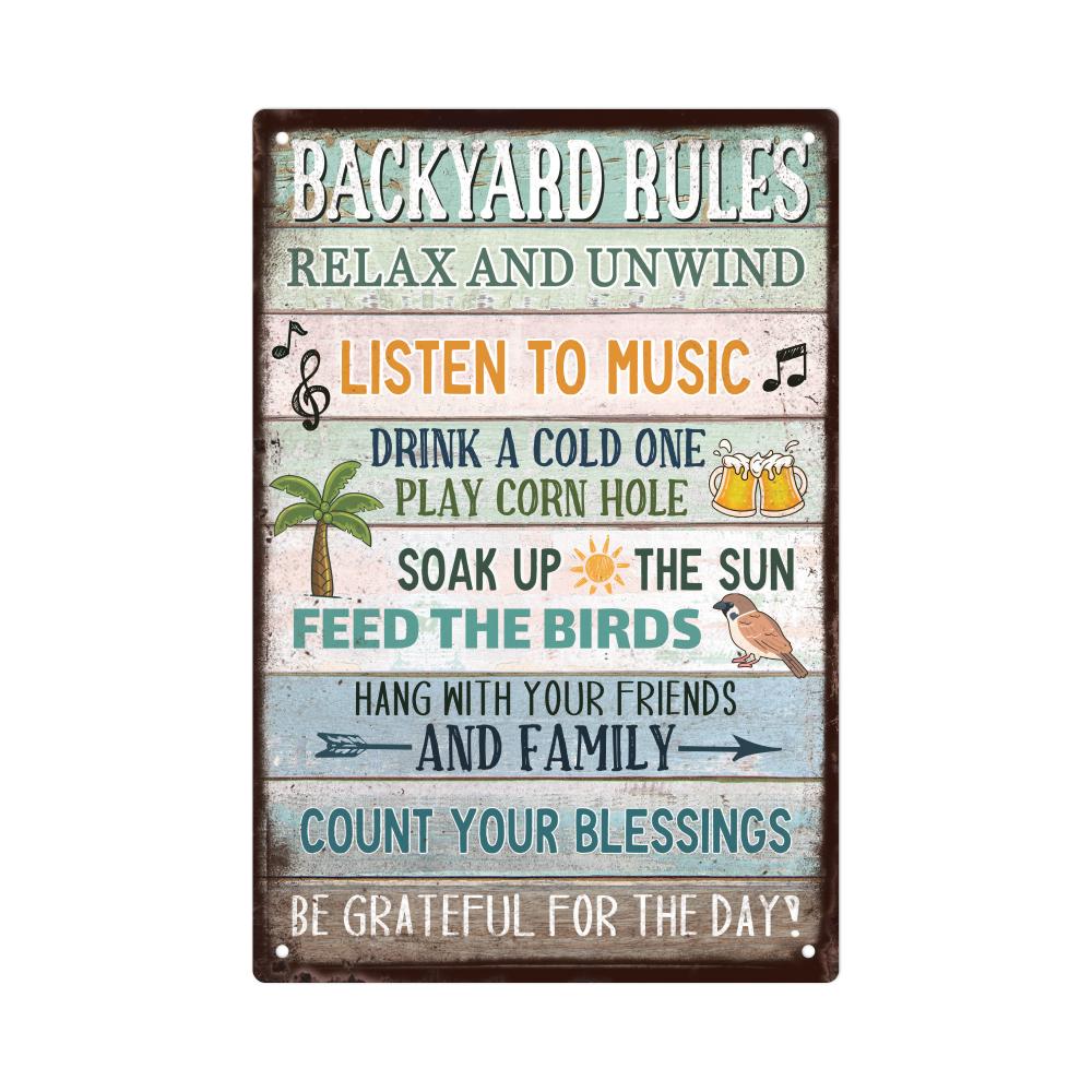 Backyard Rules Vintage Metal Tin Sign, Relax And Unwind, Wall Art Decor For Home Backyard Garden Farm Park, 7.8 X 11.8 Inches 20x30cm(7.8x11.8inch)
Backyard Rules Vintage Metal Tin Sign, Relax And Unwind, Wall Art Decor For Home Backyard Garden Farm Park, 7.8 X 11.8 Inches 20x30cm(7.8x11.8inch)