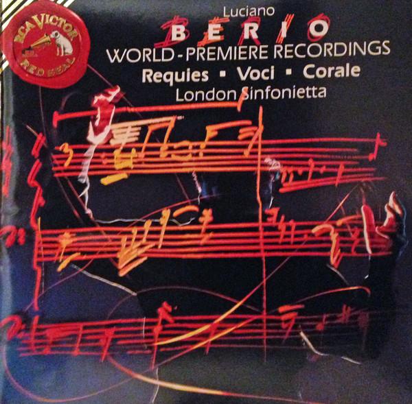 CD LUCIANO BERIO LONDON SINFONIETTA Voci Requies Corale 78982RC RCA Victor Red 1990 US Classical Used
CD LUCIANO BERIO LONDON SINFONIETTA Voci Requies Corale 78982RC RCA Victor Red 1990 US Classical Used