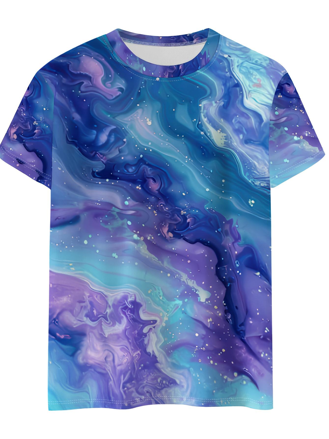 Women s round neck short sleeve printed T-shirt, all over print, blue and purple gradient fluid pattern XXS
Women s round neck short sleeve printed T-shirt, all over print, blue and purple gradient fluid pattern XXS