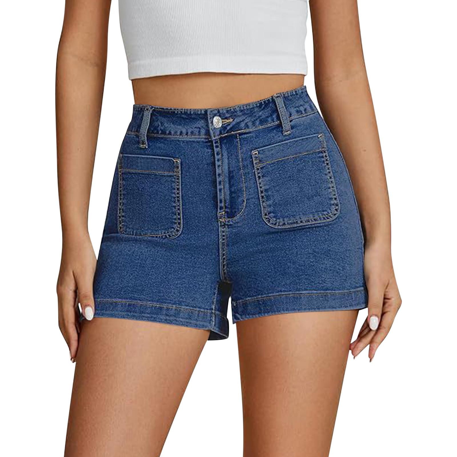 Женские шорты из эластичного денима с высокой талией и карманами спереди и сзади L темно-синий
Женские шорты из эластичного денима с высокой талией и карманами спереди и сзади L темно-синий