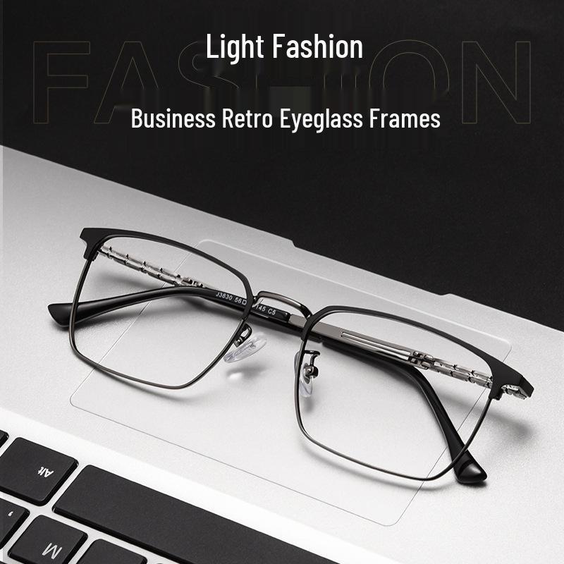 3830J Retro Square Full-Rim Metal Eyeglass Frame, Two-Color Super Light for Large Faces
3830J Retro Square Full-Rim Metal Eyeglass Frame, Two-Color Super Light for Large Faces