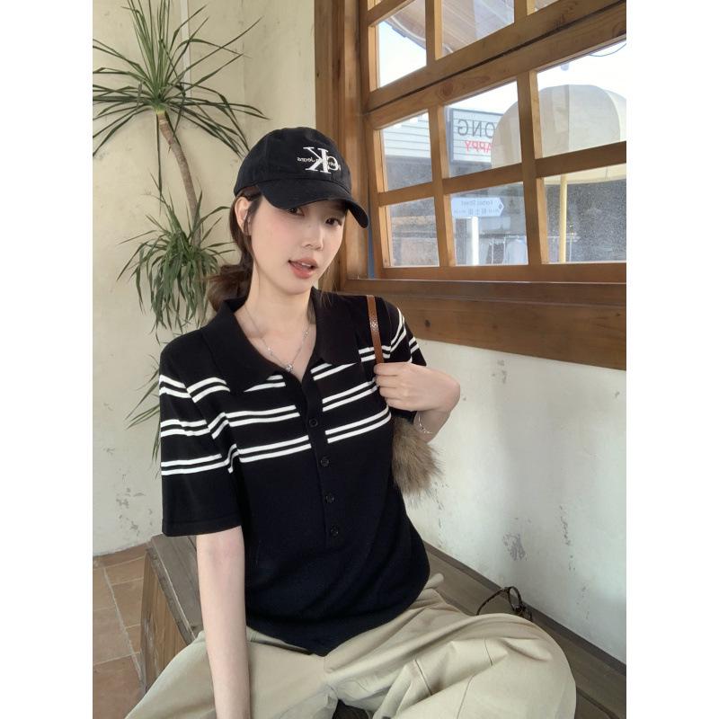 2026 Plus Size Striped Polo Neck Knit Top - Slimming & Flattering Short Sleeve M чорний
2026 Plus Size Striped Polo Neck Knit Top - Slimming & Flattering Short Sleeve M чорний
