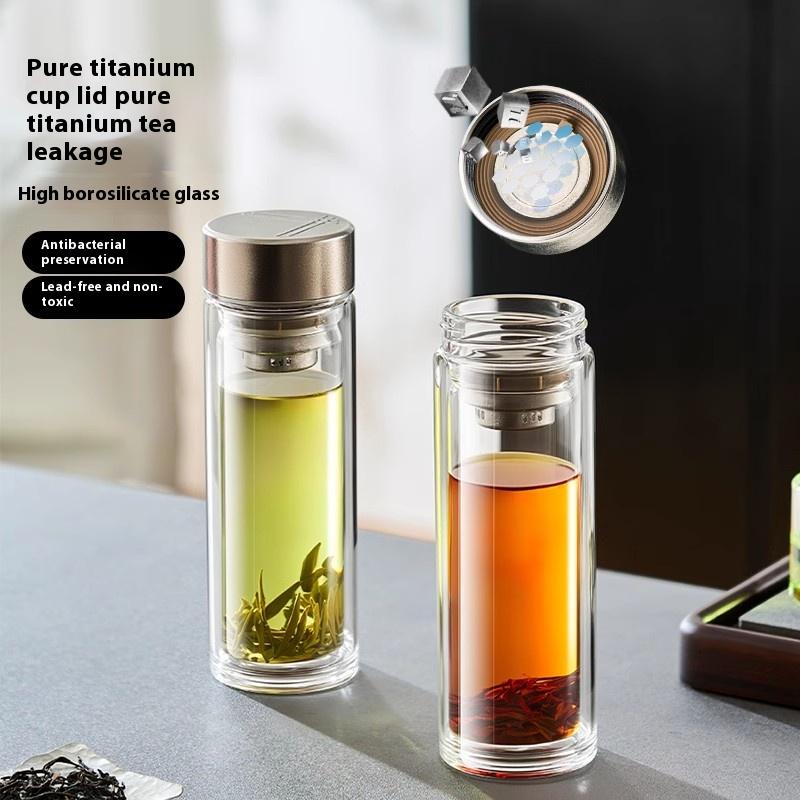 Gianxi Pure Titanium Glass Cup Men S Tea Cup High Borosilicate Tea Water Separation Cup Office High-End Titanium Cup 380-420ml
Gianxi Pure Titanium Glass Cup Men S Tea Cup High Borosilicate Tea Water Separation Cup Office High-End Titanium Cup 380-420ml