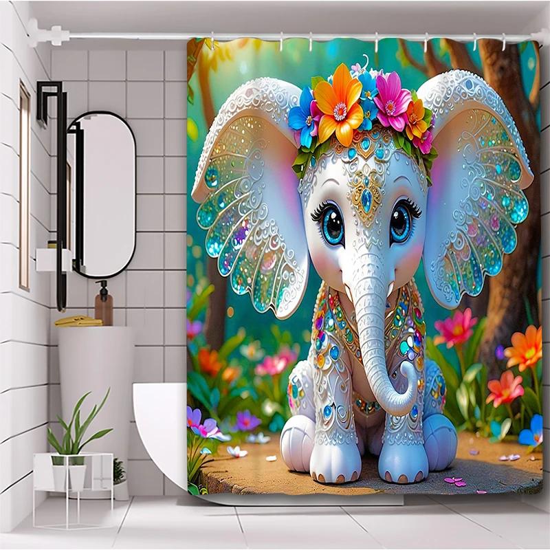 Elephant Pattern Bathing Curtain Bathroom Shower Curtain Waterproof With 12 Hooks Home Deco W60H190(CM)-1 Pcs
Elephant Pattern Bathing Curtain Bathroom Shower Curtain Waterproof With 12 Hooks Home Deco W60H190(CM)-1 Pcs