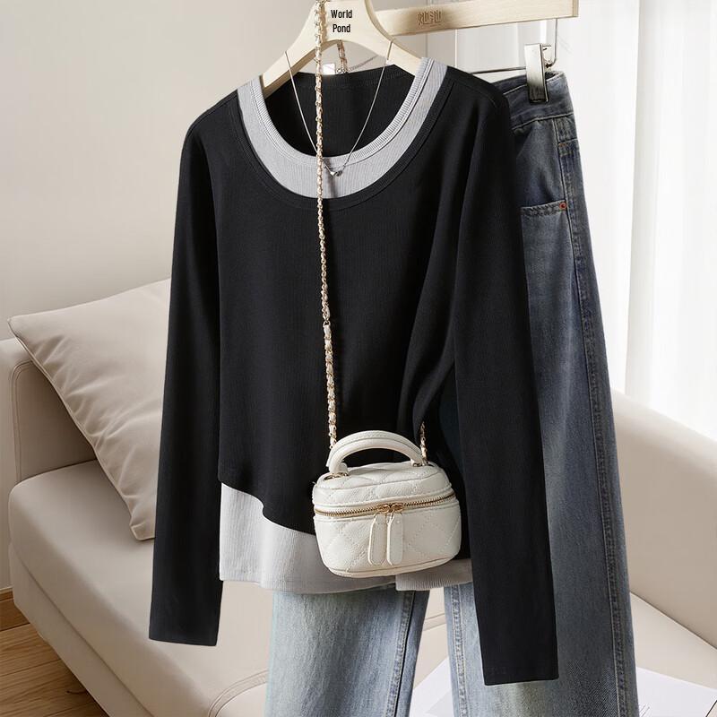 Women s Color-Block Layered Look Round Neck Long Sleeve Top S
Women s Color-Block Layered Look Round Neck Long Sleeve Top S