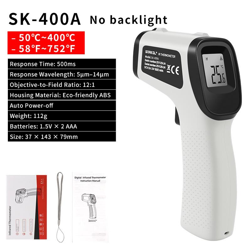 Infrared Non-Contact Digital Thermometer Handheld High-Precision Temperature Sernsor Industrial Kitchen Pyrometer Gun SK-400A
Infrared Non-Contact Digital Thermometer Handheld High-Precision Temperature Sernsor Industrial Kitchen Pyrometer Gun SK-400A
