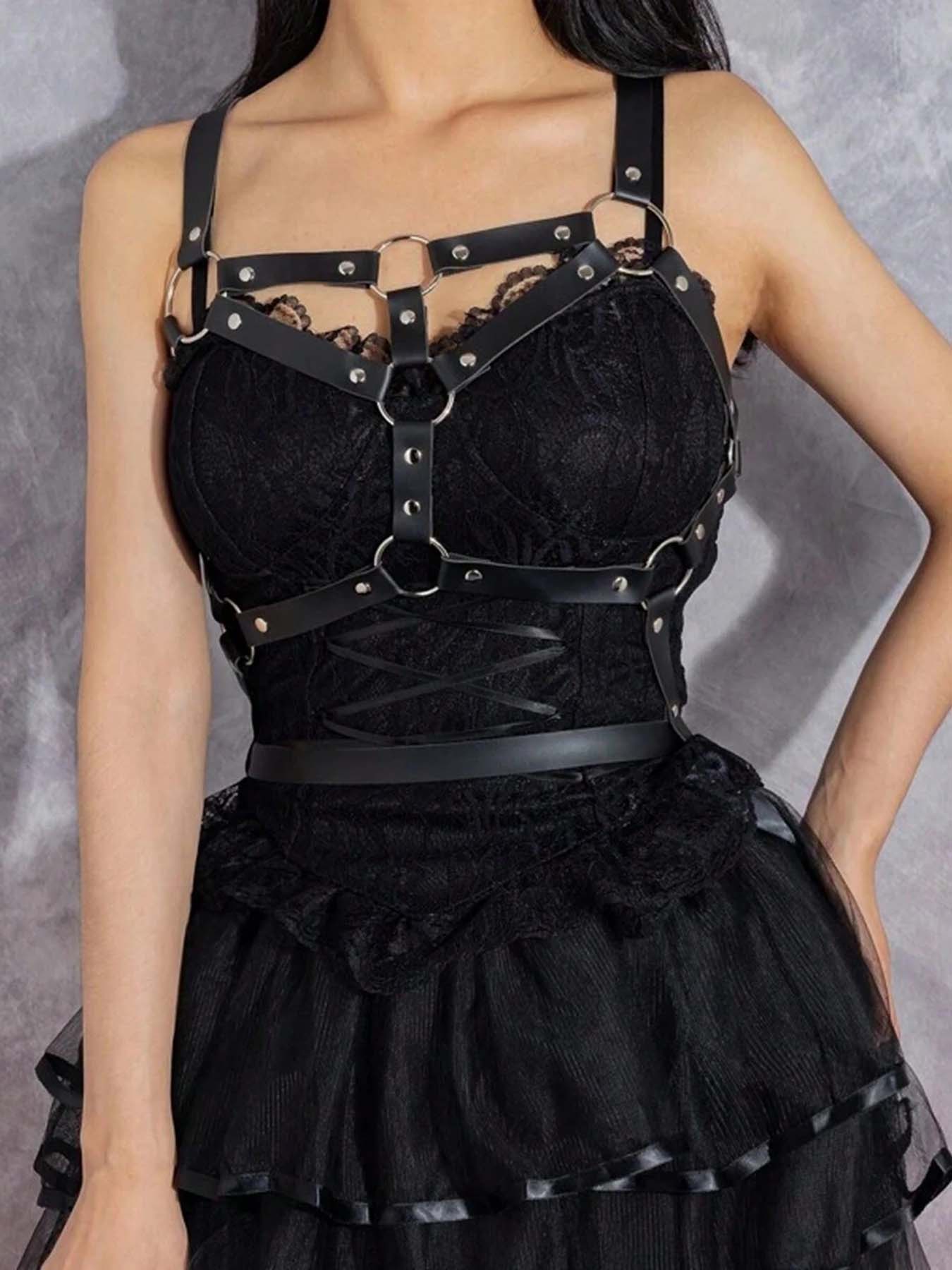 Adjustable Black Leather Harness Bra For Women, Gothic Punk Lingerie, Body Cage Top, Plus Size Available, Perfect For Festivals 91cm
Adjustable Black Leather Harness Bra For Women, Gothic Punk Lingerie, Body Cage Top, Plus Size Available, Perfect For Festivals 91cm